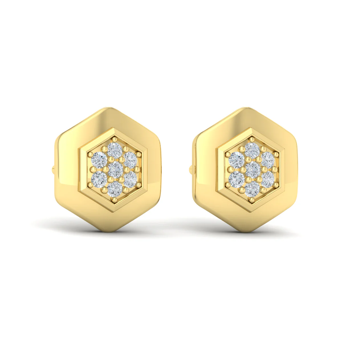 Vlora Serafina 14K Diamond Cluster Honeycomb Stud Earrings (0.18CTW) - Image 9
