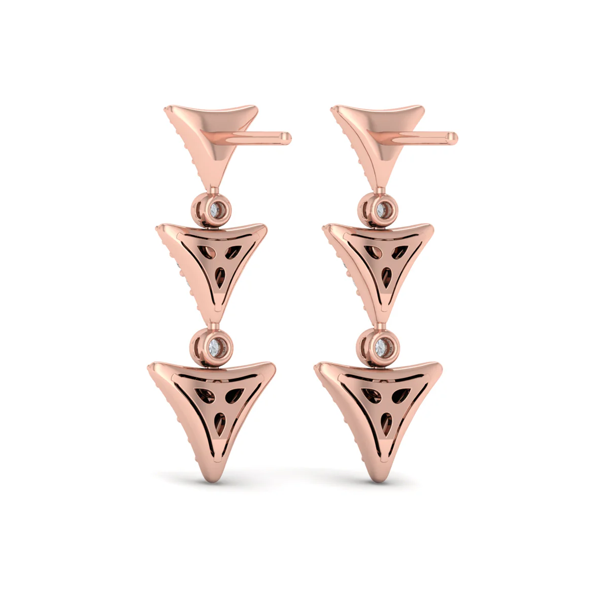 Vlora Serafina 14KDiamond Trinity Drop Statement Earrings (0.71CTW) - Image 2