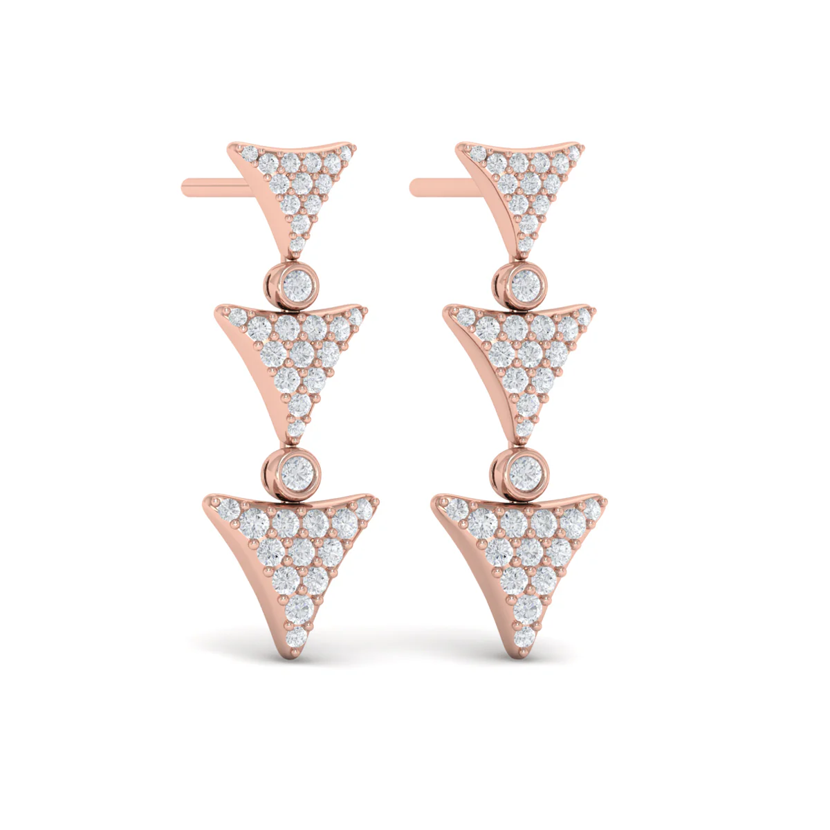 Vlora Serafina 14KDiamond Trinity Drop Statement Earrings (0.71CTW) - Image 3