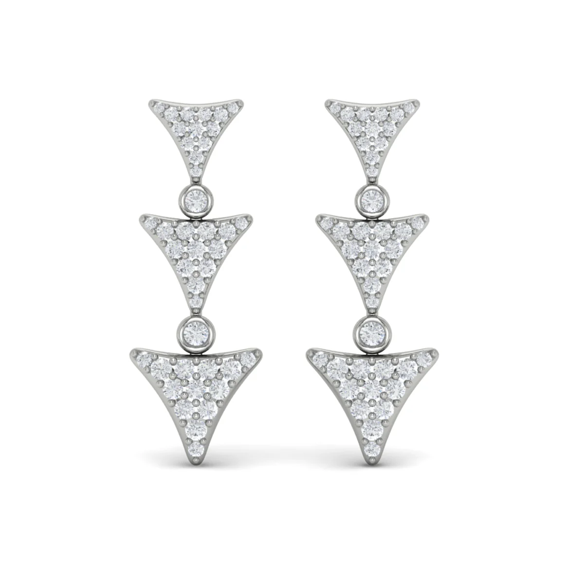 Vlora Serafina 14KDiamond Trinity Drop Statement Earrings (0.71CTW) - Image 4