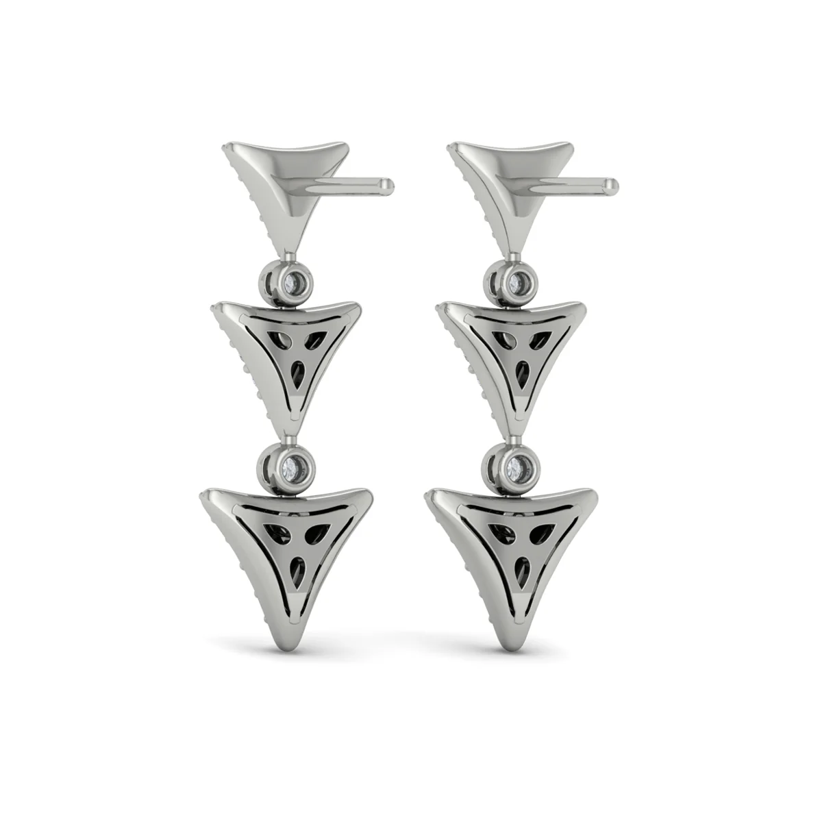 Vlora Serafina 14KDiamond Trinity Drop Statement Earrings (0.71CTW) - Image 5
