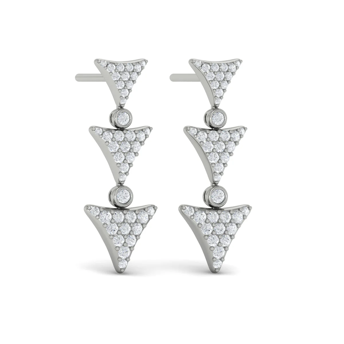 Vlora Serafina 14KDiamond Trinity Drop Statement Earrings (0.71CTW) - Image 6