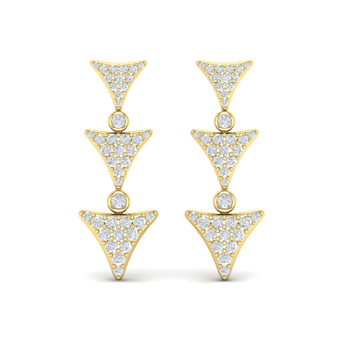 Vlora Serafina 14KDiamond Trinity Drop Statement Earrings (0.71CTW) - Image 7