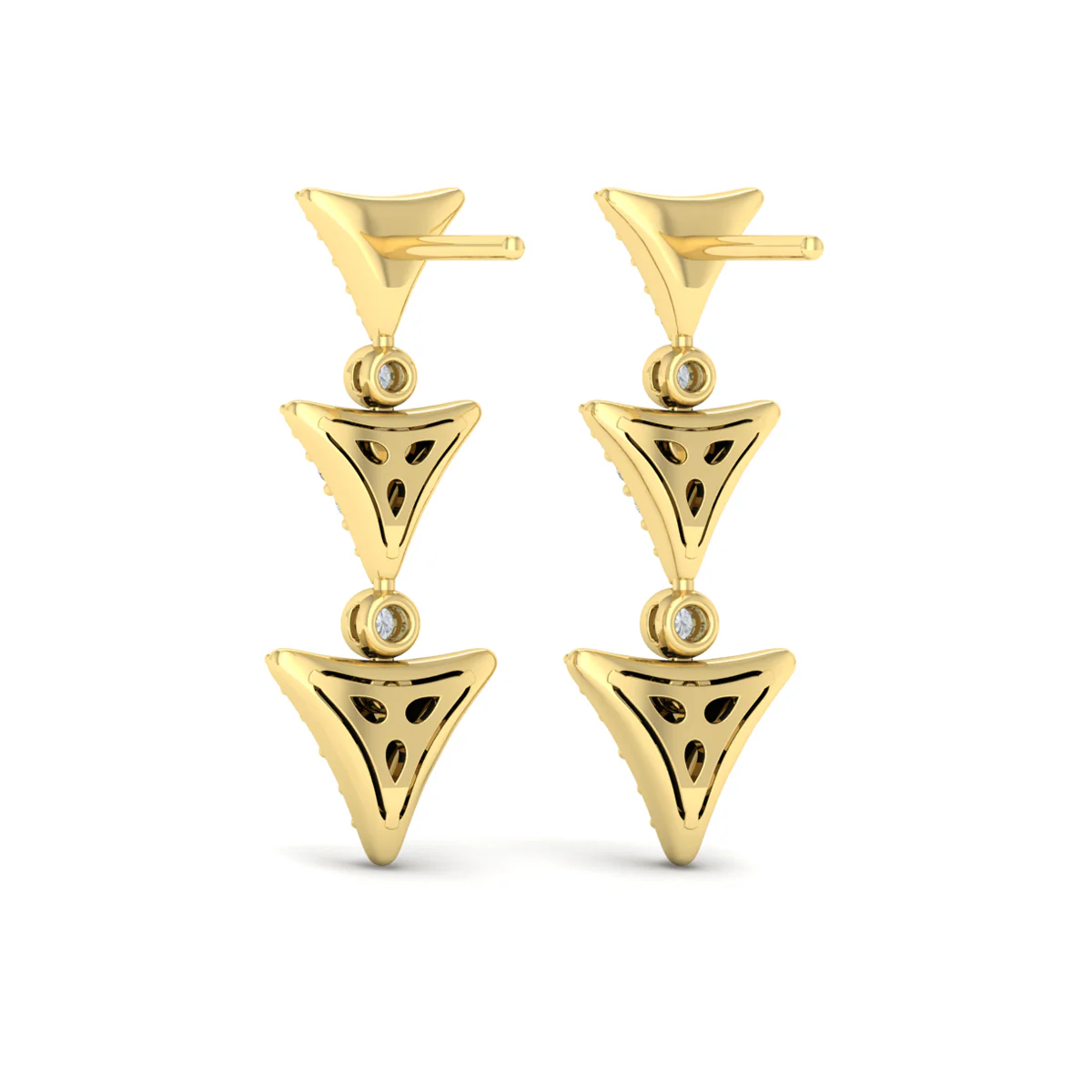 Vlora Serafina 14KDiamond Trinity Drop Statement Earrings (0.71CTW) - Image 8