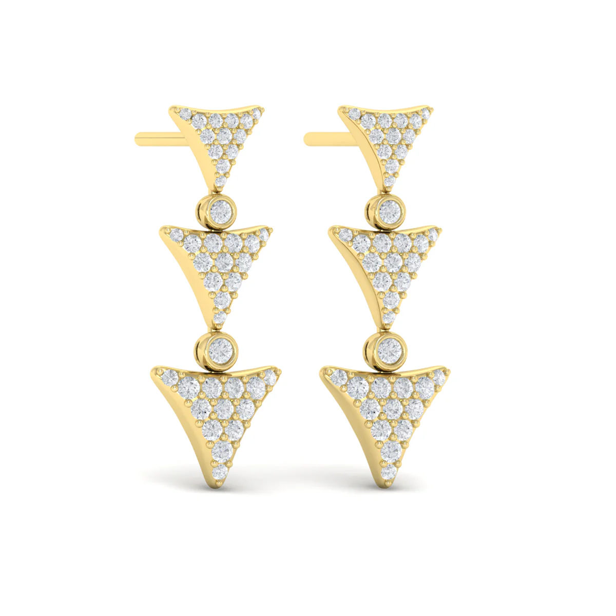 Vlora Serafina 14KDiamond Trinity Drop Statement Earrings (0.71CTW) - Image 9