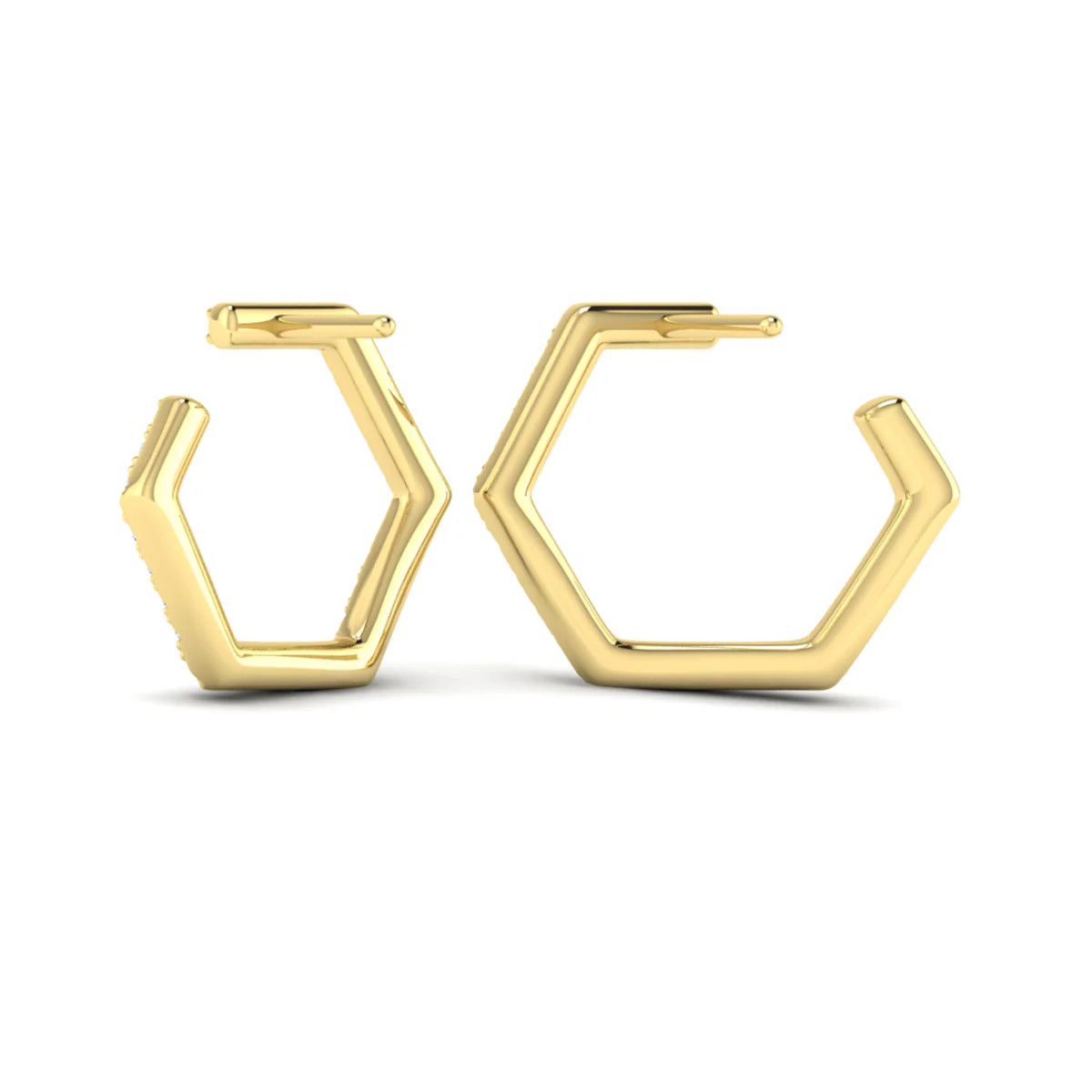Vlora Serafina 14K Diamond Forward-Facing Honeycomb Open Hoop Earrings (0.59CTW) - Image 8