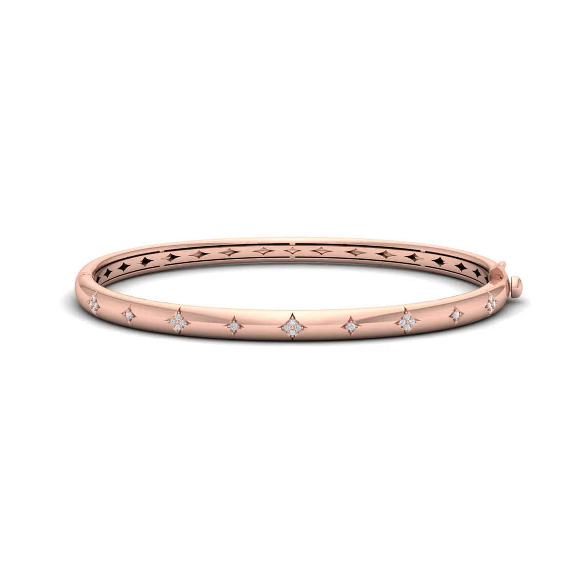 Vlora Estrella 14K Diamond Vlora Star Hinged Bangle (Diamond 0.13CTW)