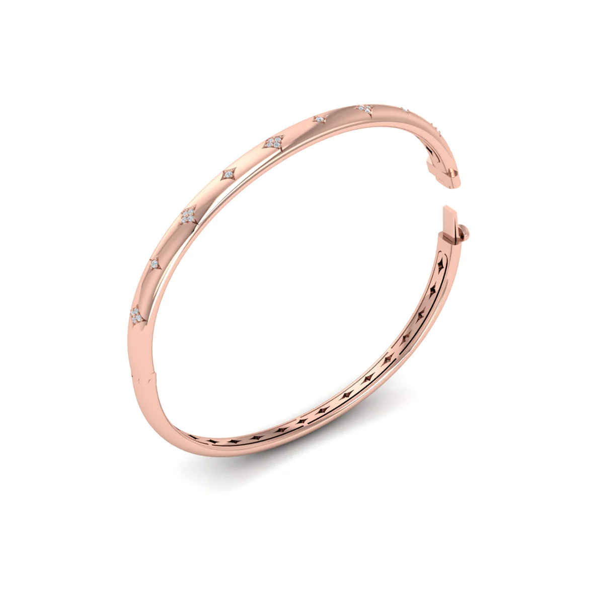 Vlora Estrella 14K Diamond Vlora Star Hinged Bangle (Diamond 0.13CTW) - Image 2