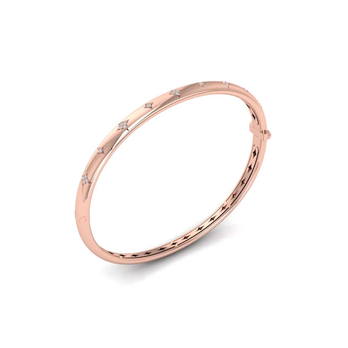 Vlora Estrella 14K Diamond Vlora Star Hinged Bangle (Diamond 0.13CTW) - Image 3