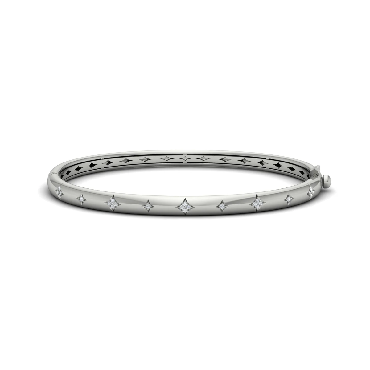 Vlora Estrella 14K Diamond Vlora Star Hinged Bangle (Diamond 0.13CTW) - Image 4