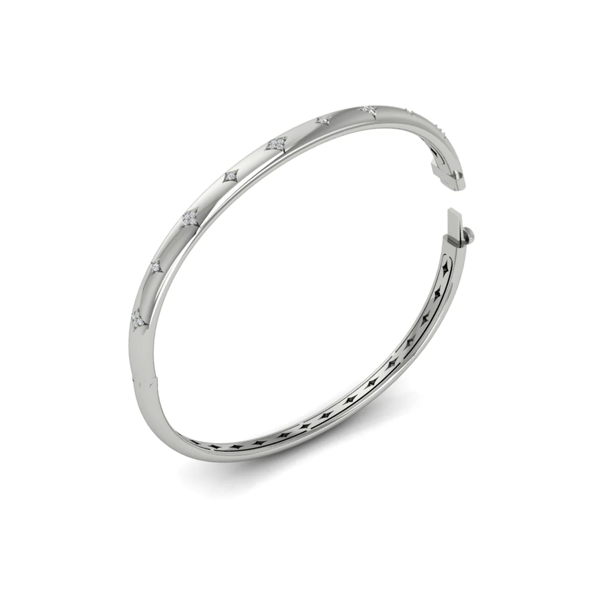 Vlora Estrella 14K Diamond Vlora Star Hinged Bangle (Diamond 0.13CTW) - Image 5