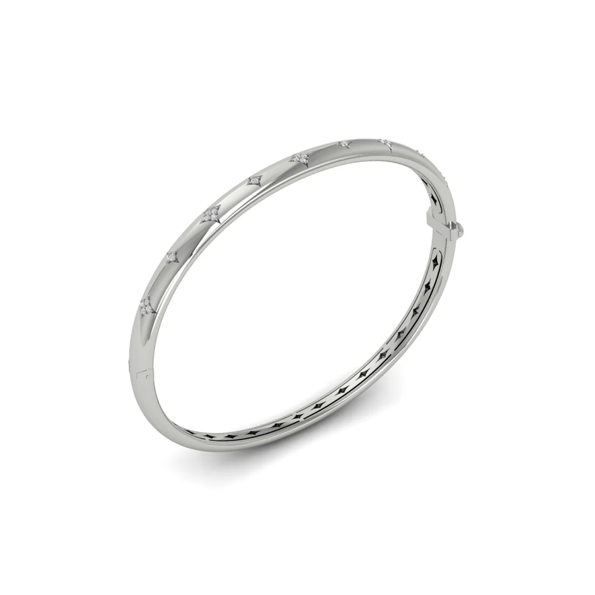 Vlora Estrella 14K Diamond Vlora Star Hinged Bangle (Diamond 0.13CTW) - Image 6