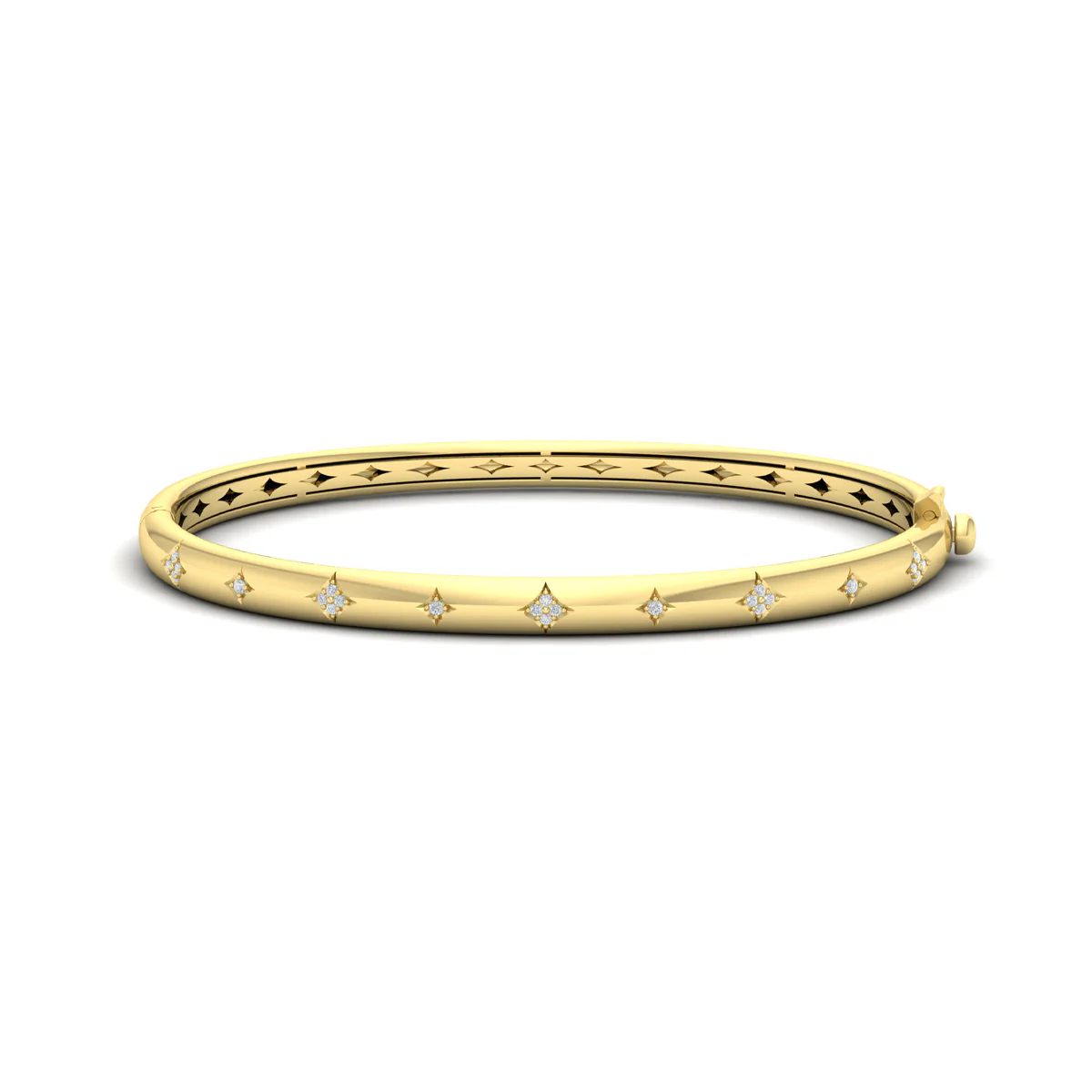Vlora Estrella 14K Diamond Vlora Star Hinged Bangle (Diamond 0.13CTW) - Image 7