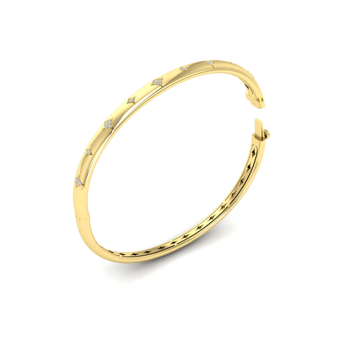 Vlora Estrella 14K Diamond Vlora Star Hinged Bangle (Diamond 0.13CTW) - Image 8