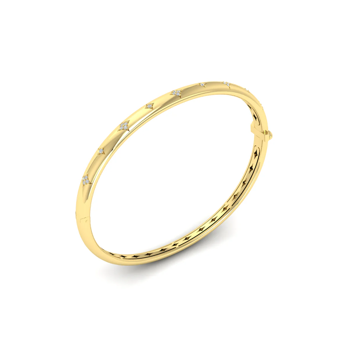 Vlora Estrella 14K Diamond Vlora Star Hinged Bangle (Diamond 0.13CTW) - Image 9