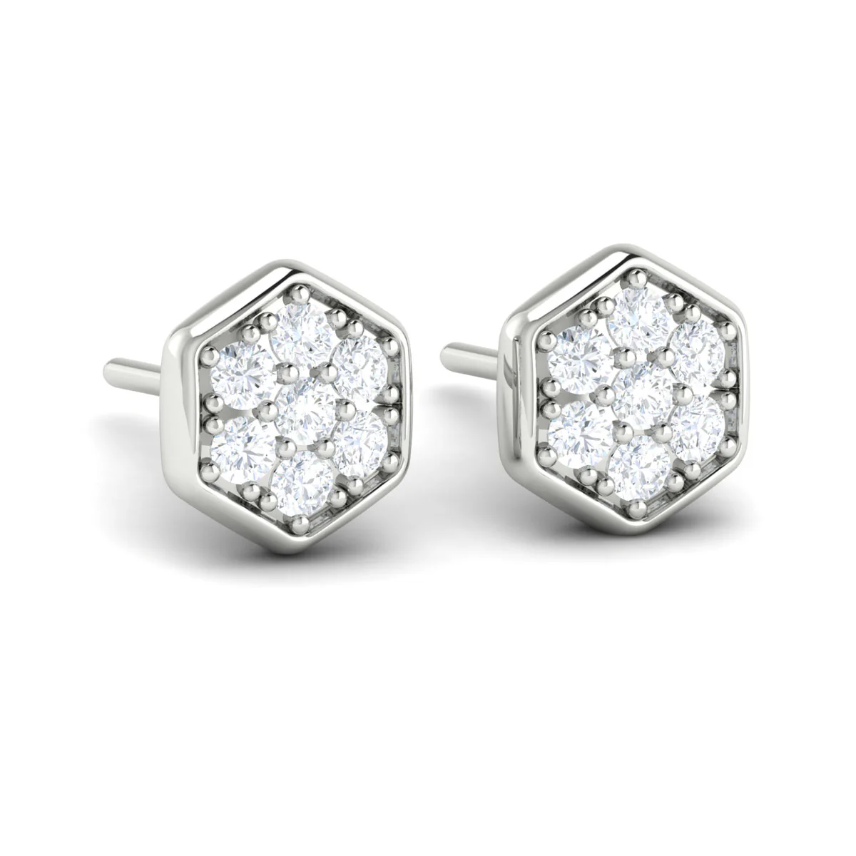 Vlora Serafina 14K Gold Diamond Cluster Honeycomb Stud Earrings (0.56CTW) - Image 6