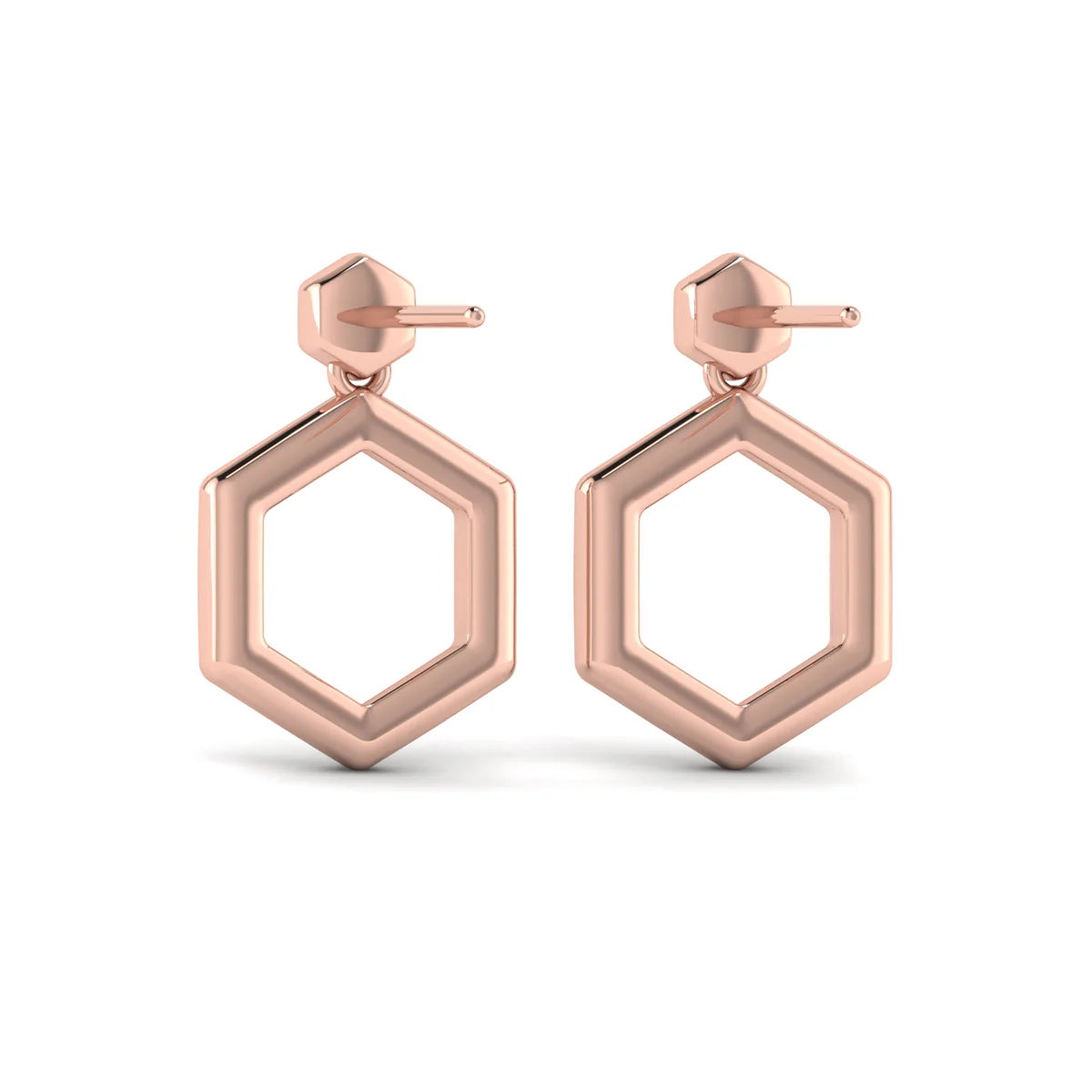 Vlora Serafina 14K Channel Set Diamond Open Honeycomb Drop Stud Earrings (0.59CTW) - Image 2