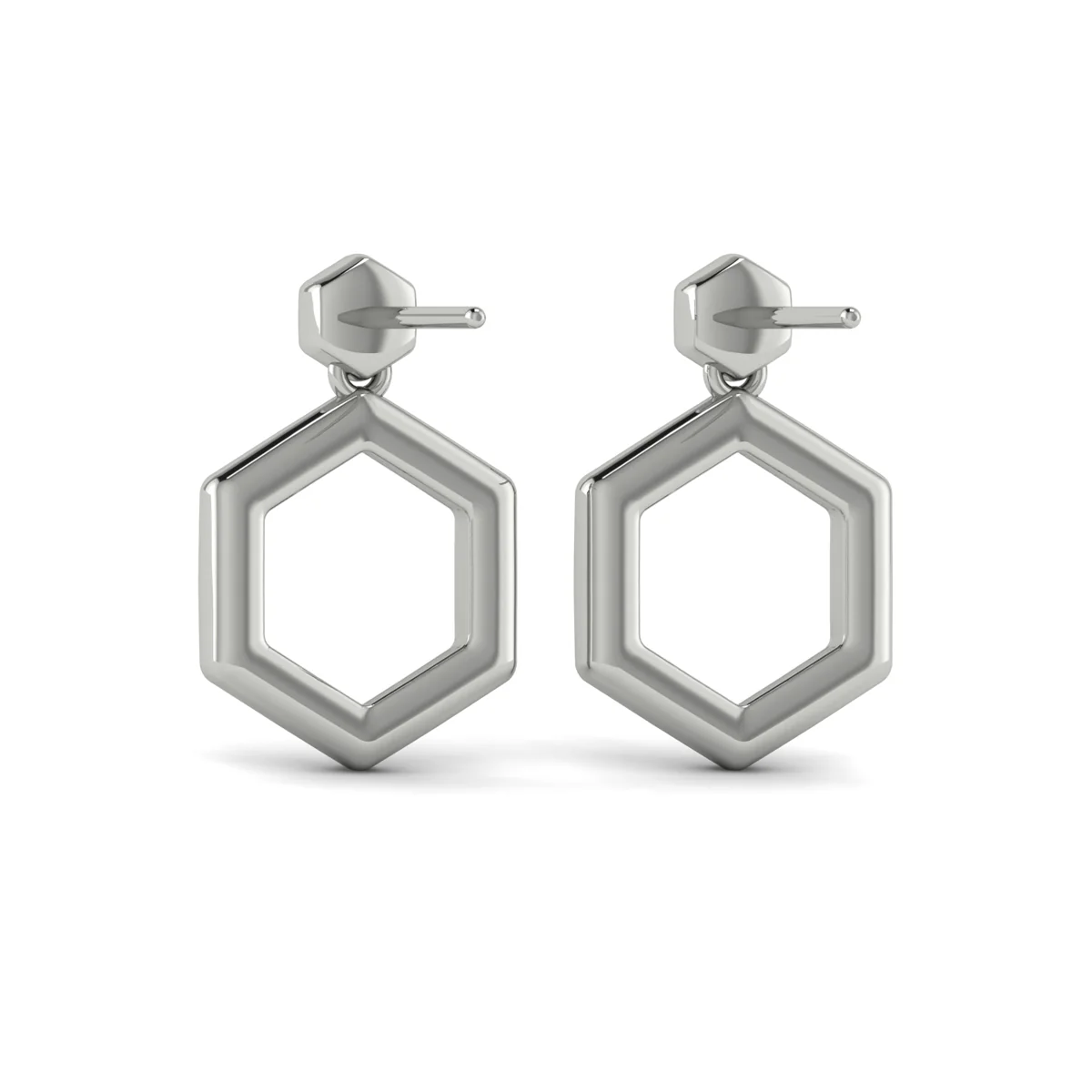 Vlora Serafina 14K Channel Set Diamond Open Honeycomb Drop Stud Earrings (0.59CTW) - Image 5