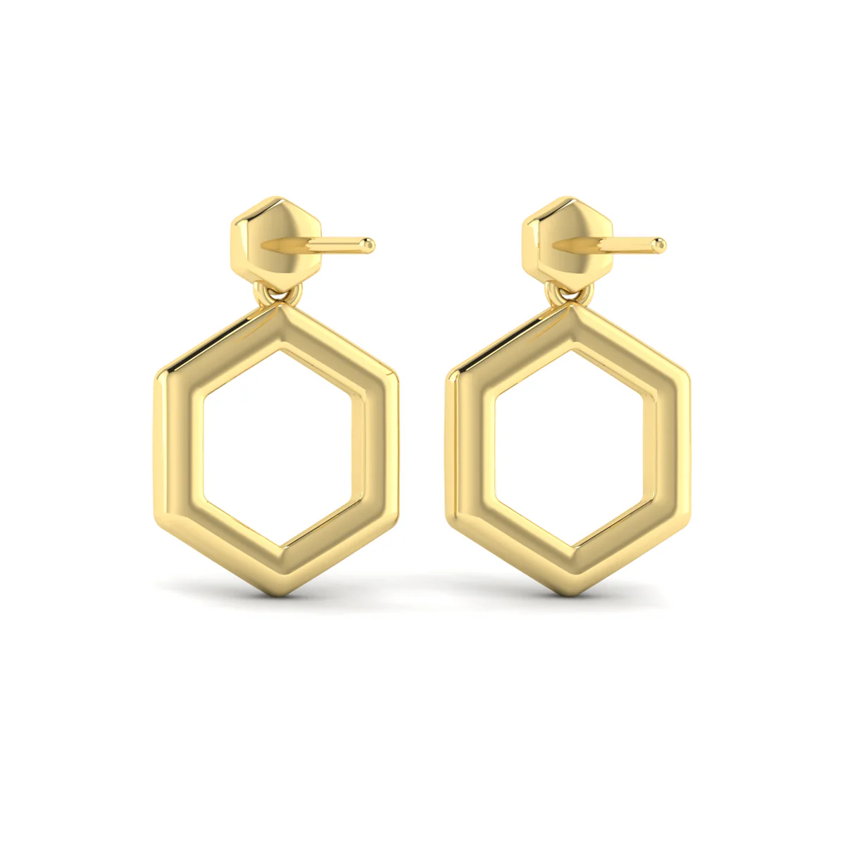 Vlora Serafina 14K Channel Set Diamond Open Honeycomb Drop Stud Earrings (0.59CTW) - Image 8