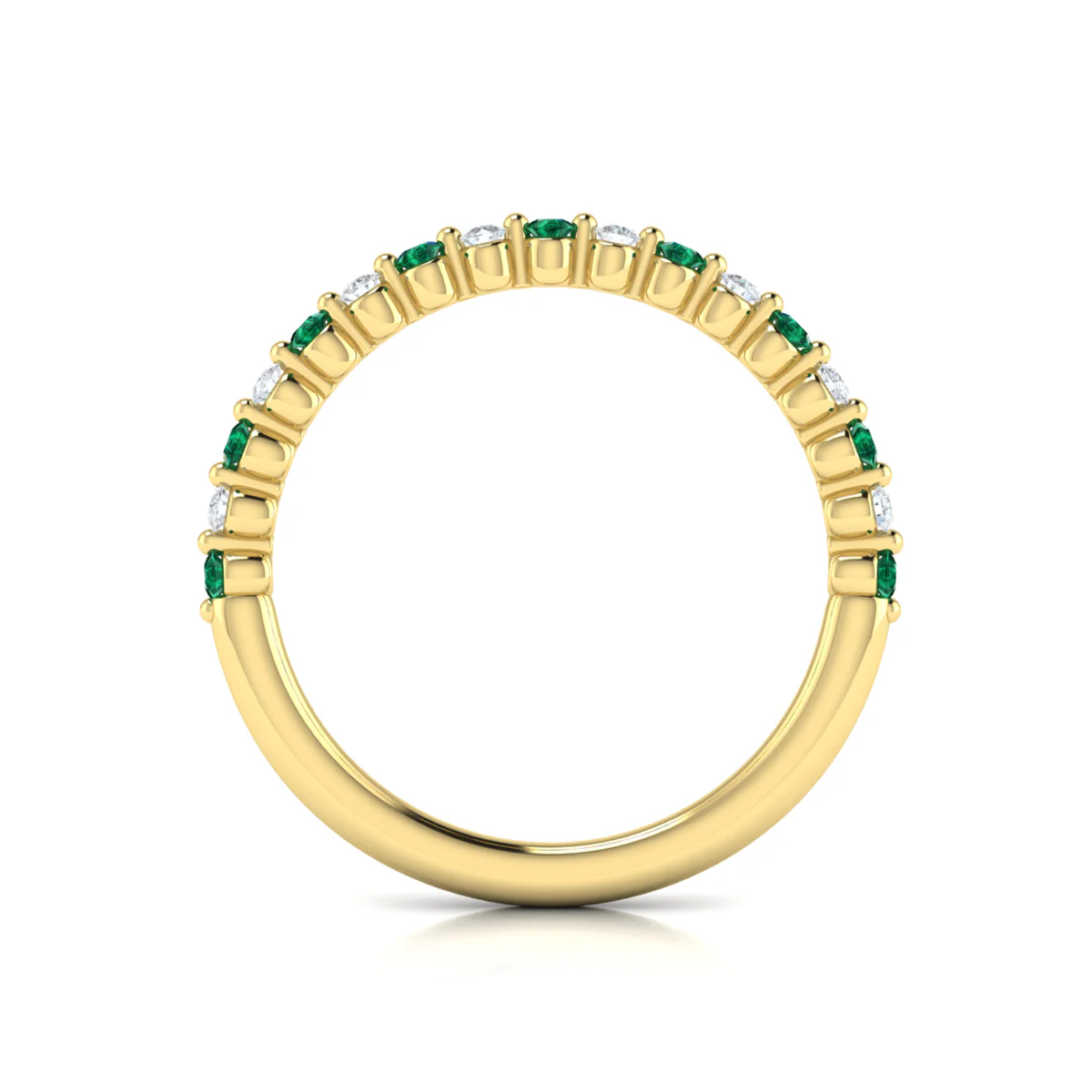 Vlora Adella14K Diamond and Emerald Ring (0.2CTW Diamond, 0.21CTW Emerald) - Image 2
