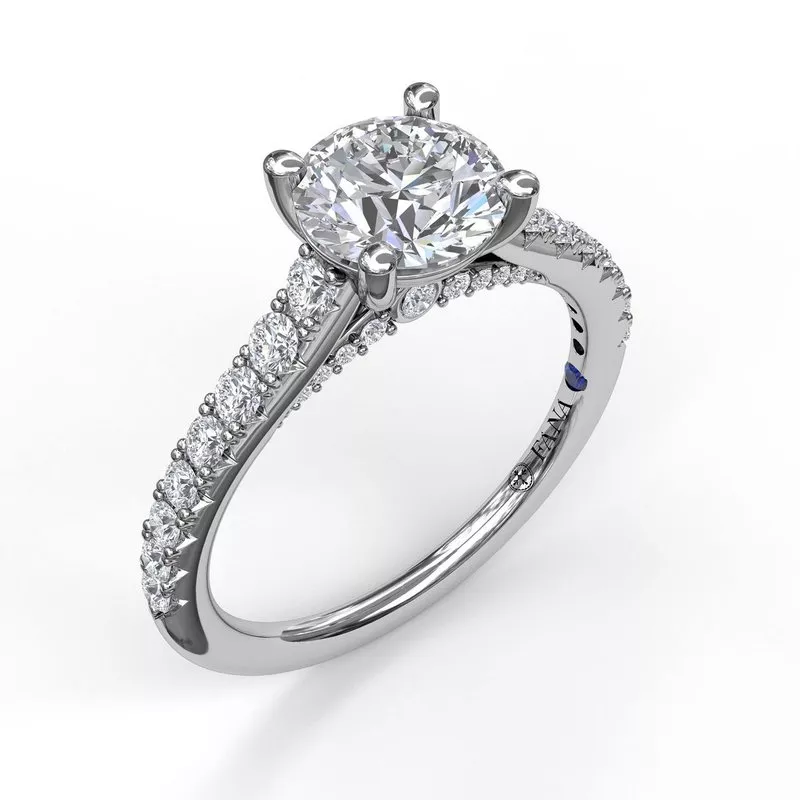 FANA Delicate Classic Engagement Ring Setting with Delicate Side Detail