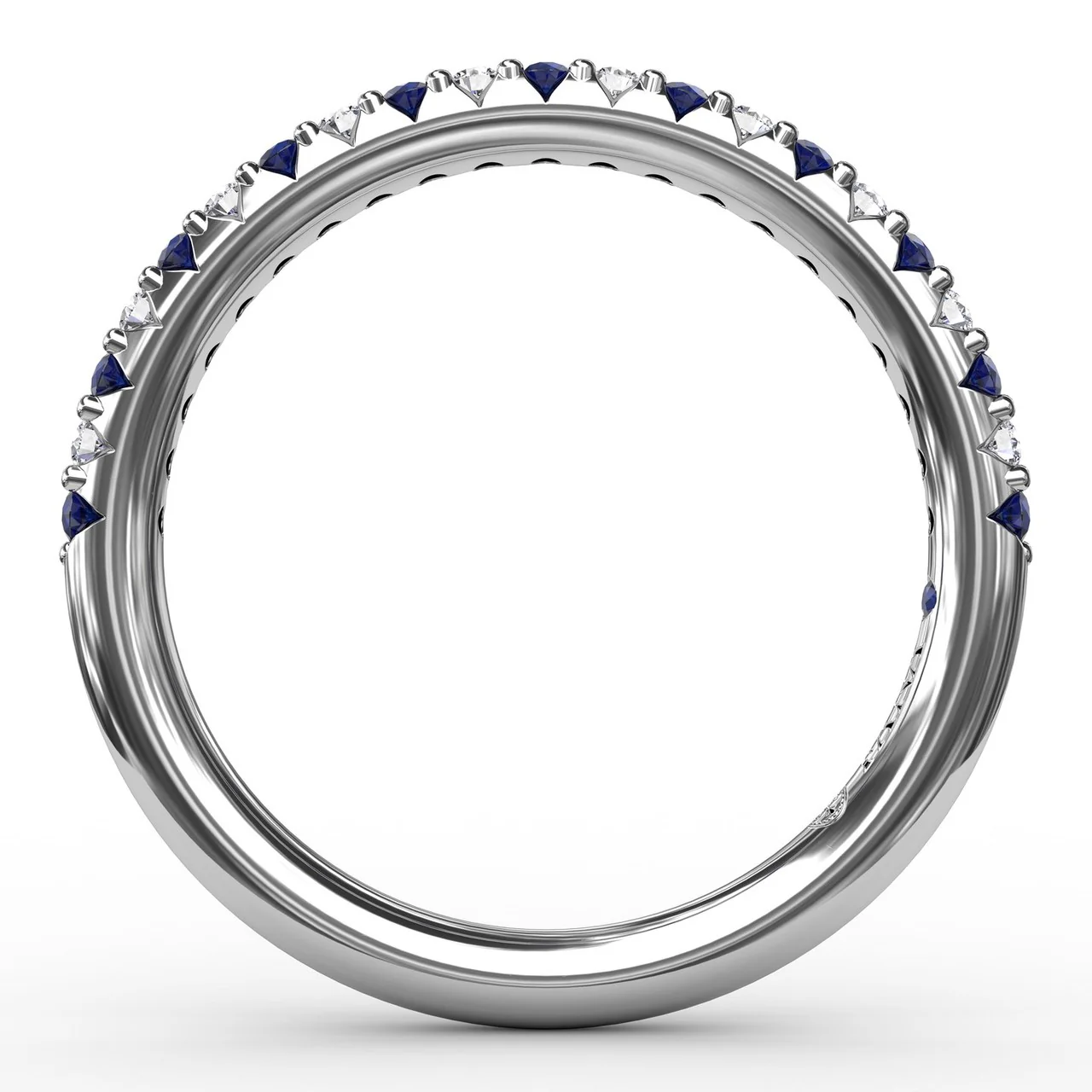 FANA Delicate Sapphire Shared Prong Anniversary Band - Image 2