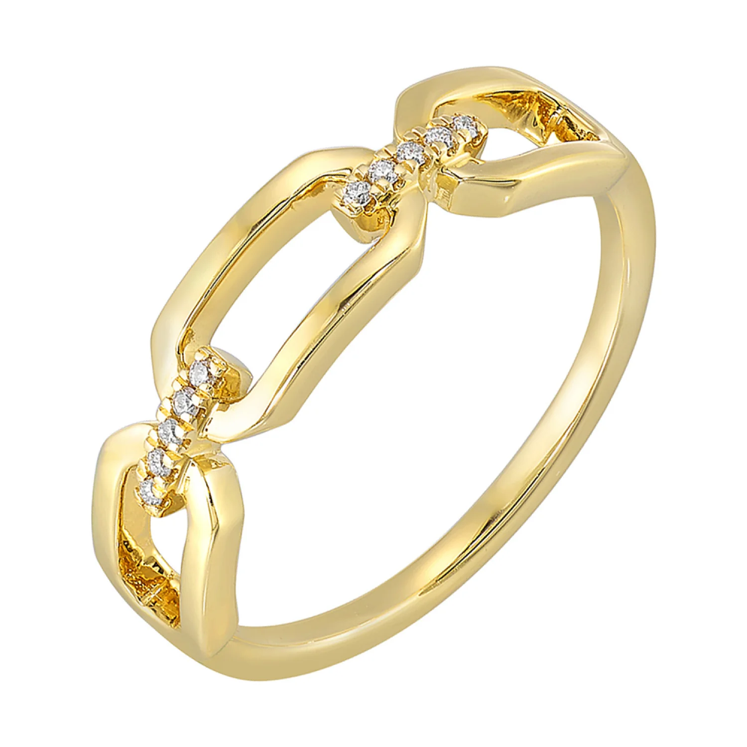 Diamond Chain Link Ring