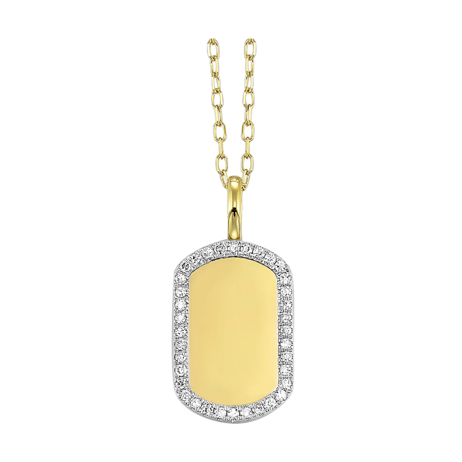 Diamond Dog Tag Necklace