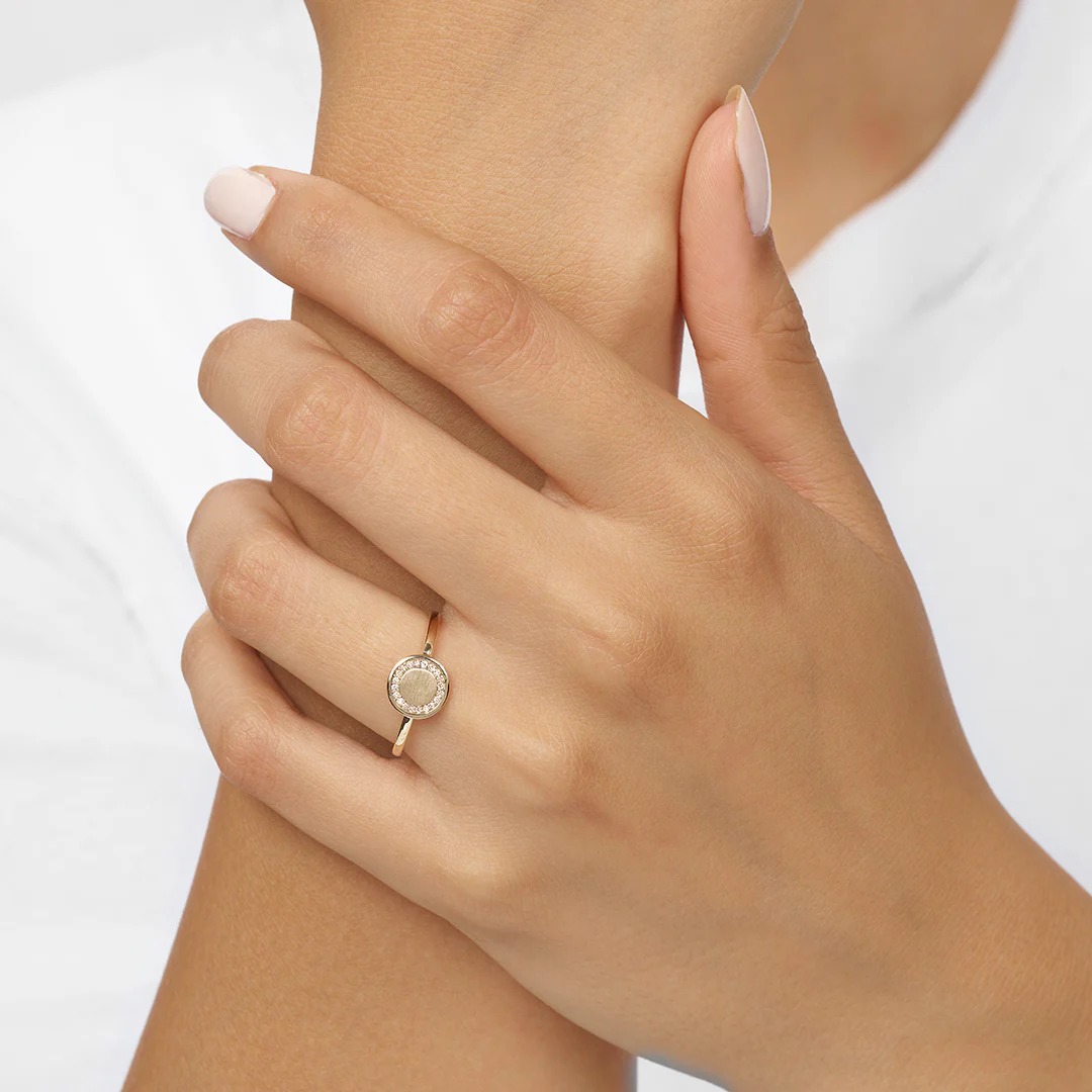 Diamond Eternity Halo Ring In 10K Yellow Gold (0.06 CTW) - Image 2