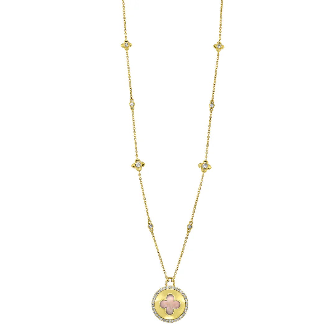 Diamond & Mother of Pearl Quatrefoil Necklace