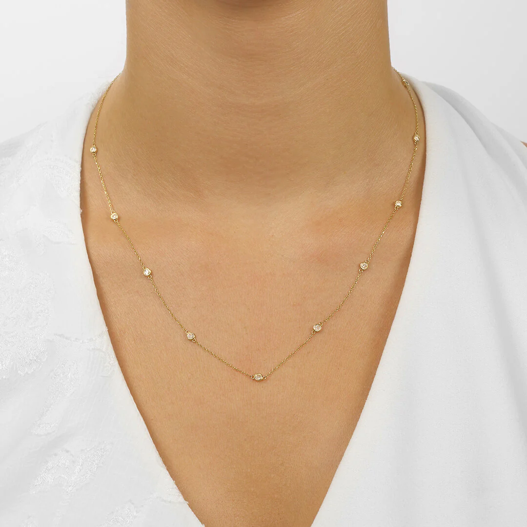 14K Gold Diamonds By The Yard Bezel Diamond Necklace (0.25, 0.50, 0.75, 1.00, 1.50 or 2.00CTW) - Image 7