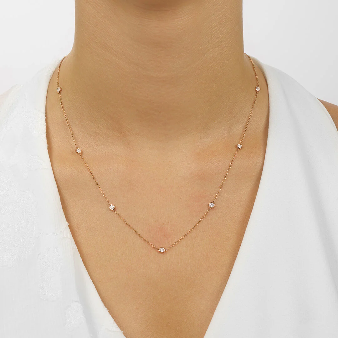 14K Gold Diamonds By The Yard Bezel Diamond Necklace (0.25, 0.50, 0.75, 1.00, 1.50 or 2.00CTW) - Image 8