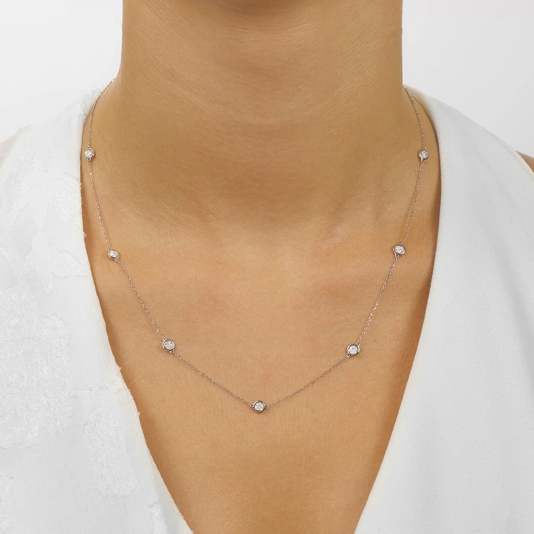 14K Gold Diamonds By The Yard Bezel Diamond Necklace (0.25, 0.50, 0.75, 1.00, 1.50 or 2.00CTW) - Image 9