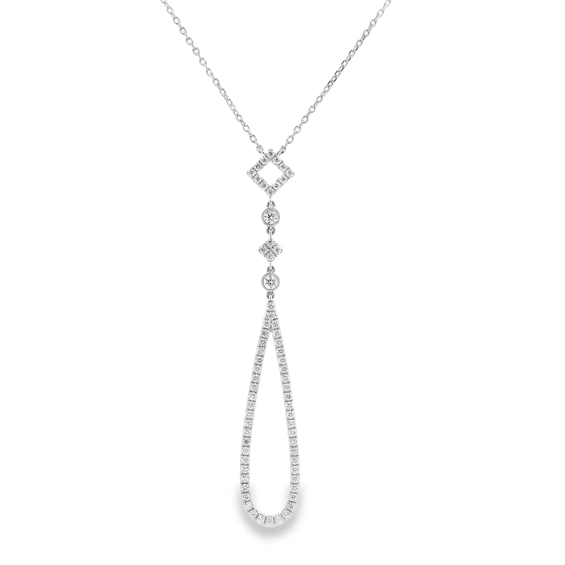 Diamond Teardrop Necklace 18"