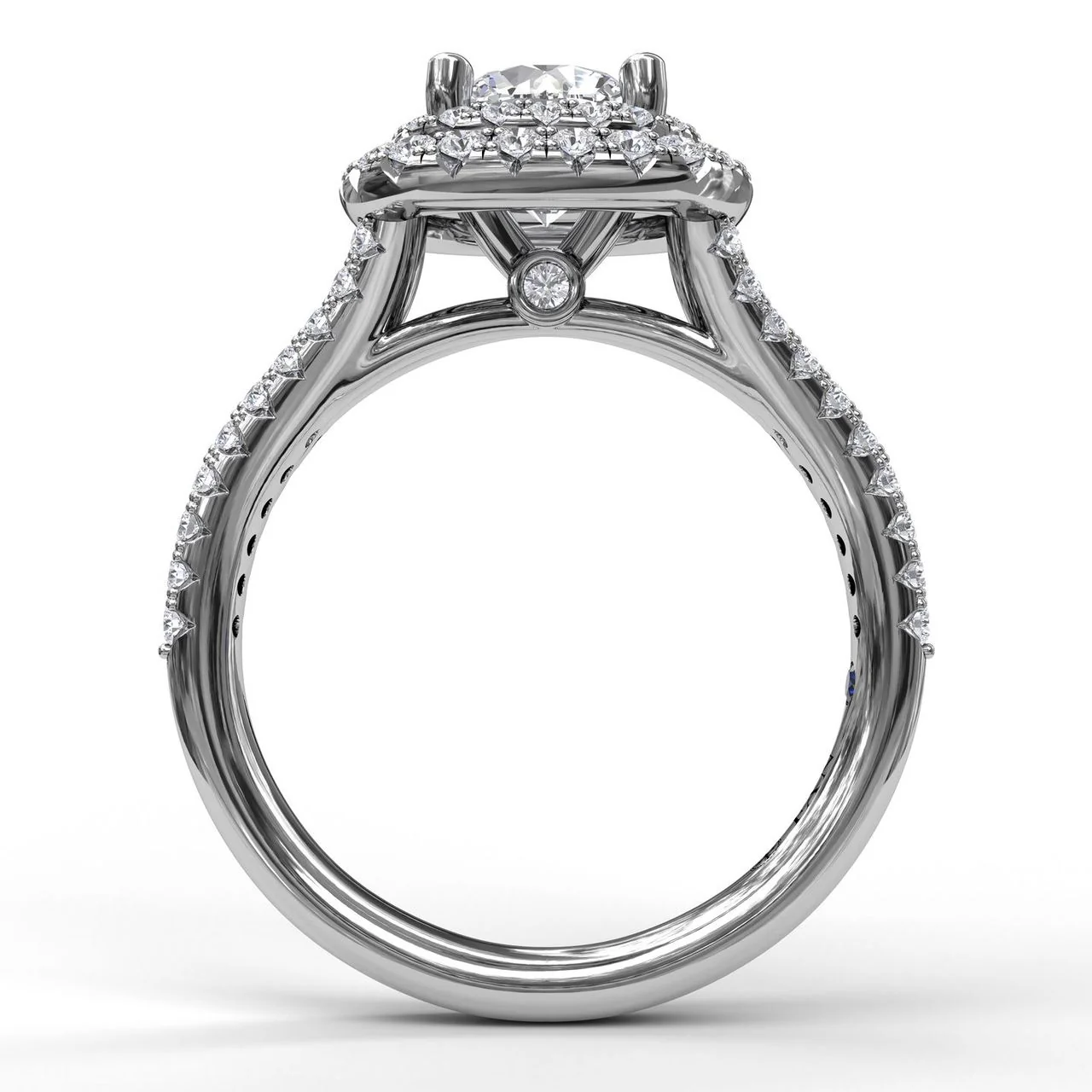 FANA Elegant Double Halo Engagement Ring Setting - Image 2