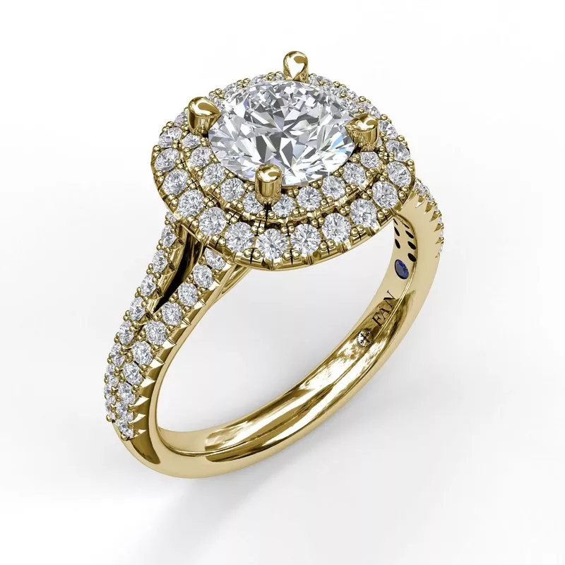 FANA Elegant Double Halo Engagement Ring Setting - Image 4