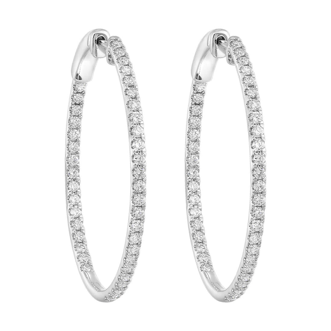 14Kt White Gold Diamond 1 1/2Ctw Earring