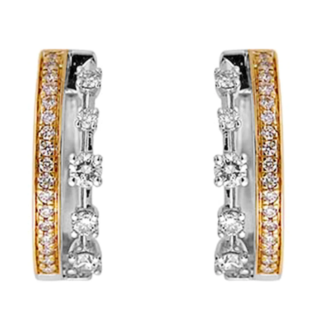 14Kt White Yellow Gold Diamond 1/2Ctw Earring