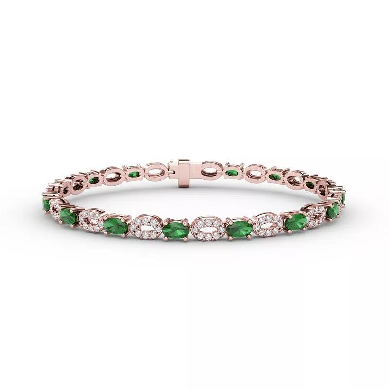 Fana White Diamond Emerald Bracelet B1164E - Image 3