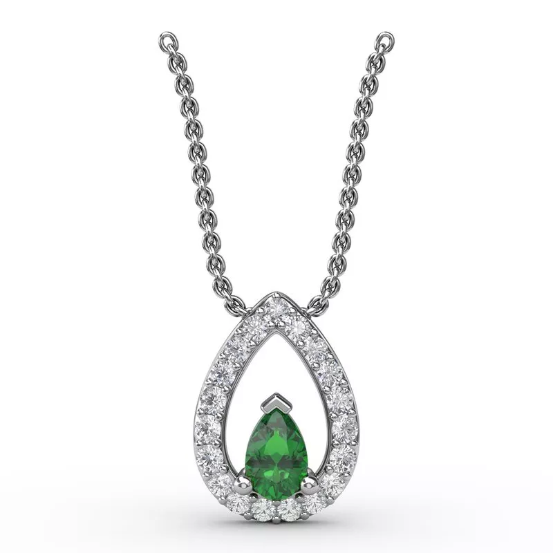 Fana Tears of Love Emerald and Diamond Pendant - Image 2