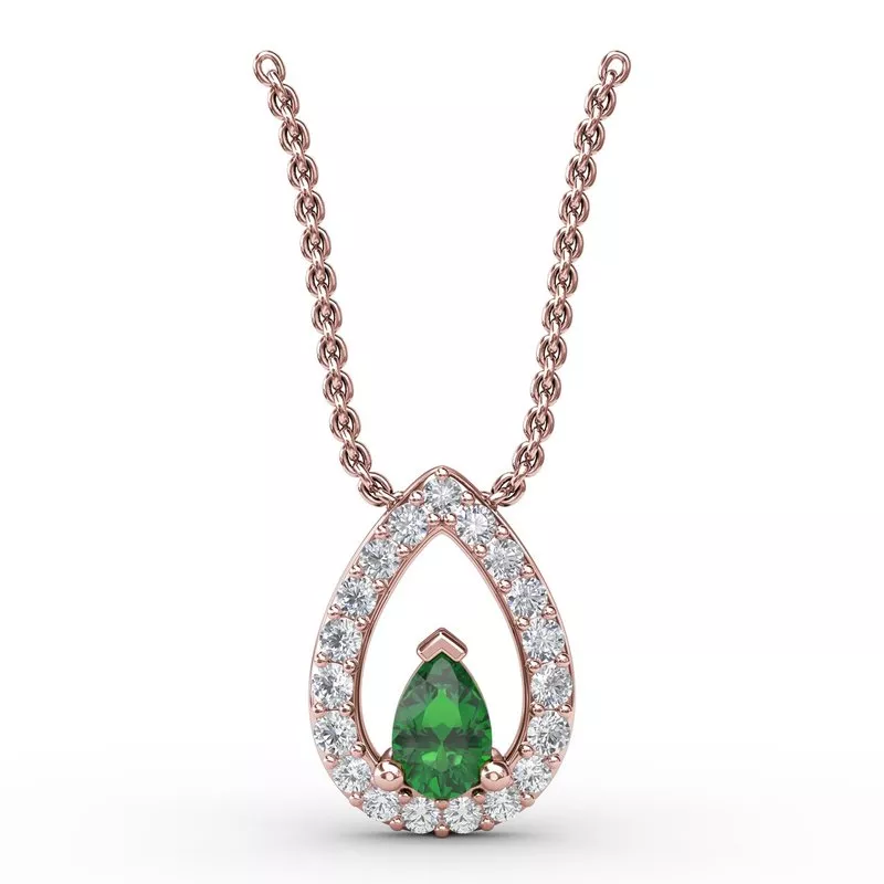 Fana Tears of Love Emerald and Diamond Pendant - Image 3