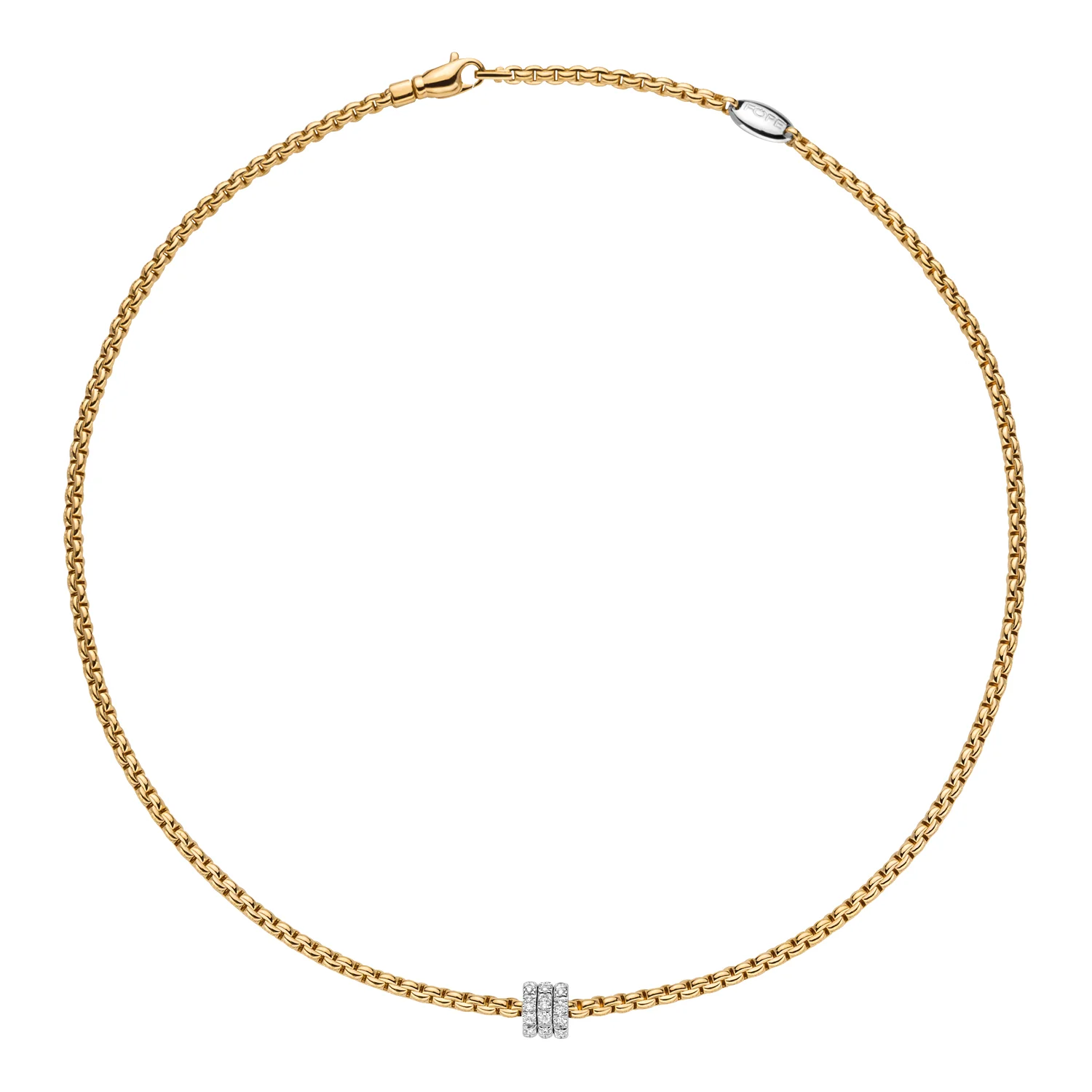 Fope Diamond Rondel Necklace