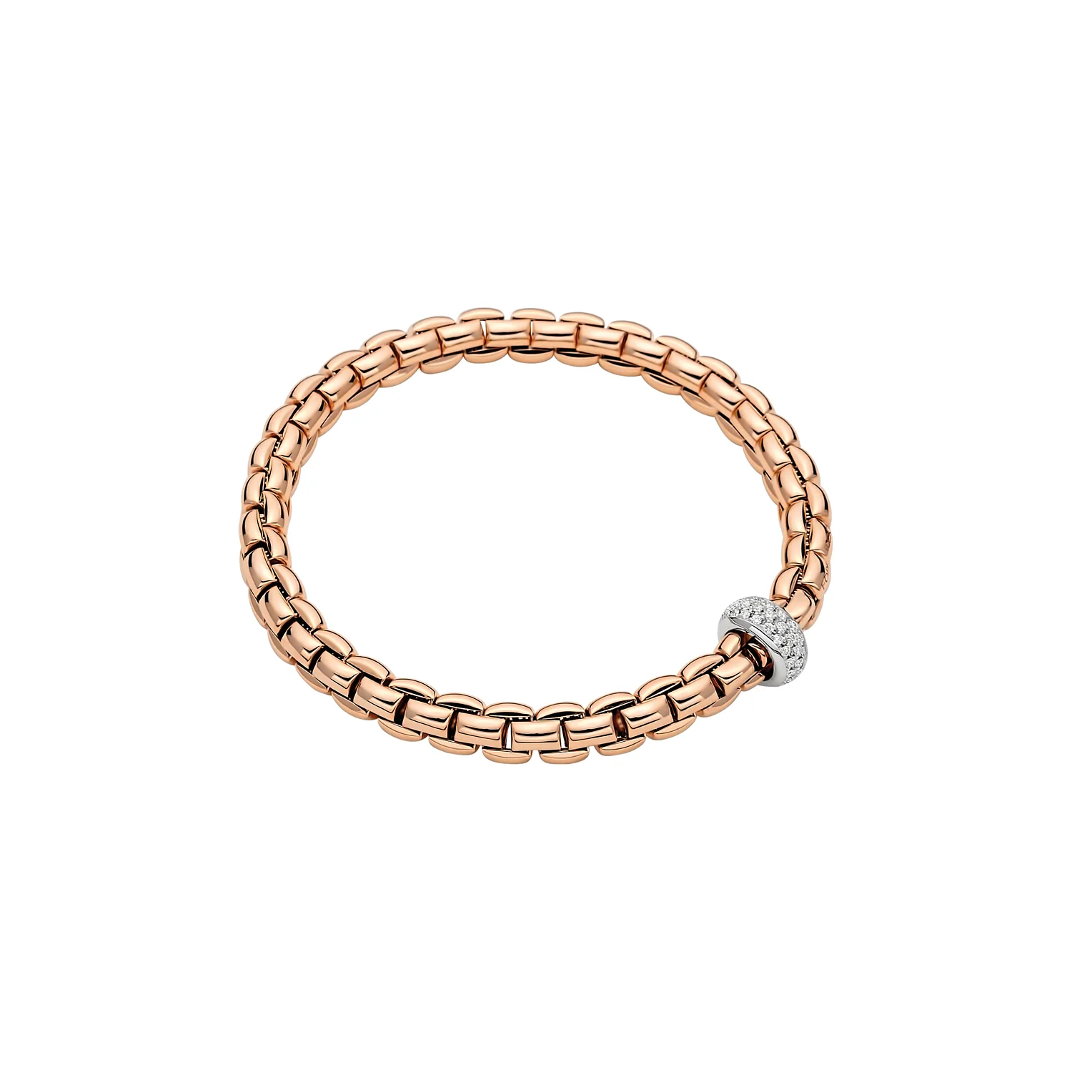 Fope EKA 18K Gold Diamond Bracelet (0.40CTW) -Size Medium - Image 3