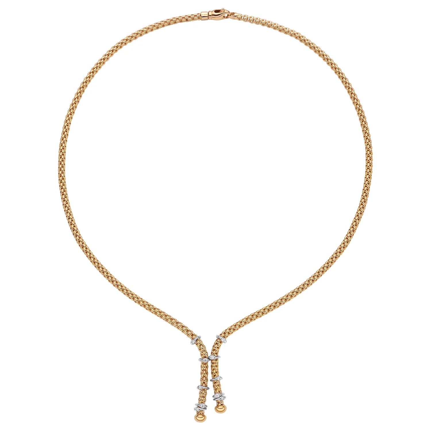 Fope PRIMA 18K Gold Diamond Lariat Necklace (0.14 CTW) - Image 2