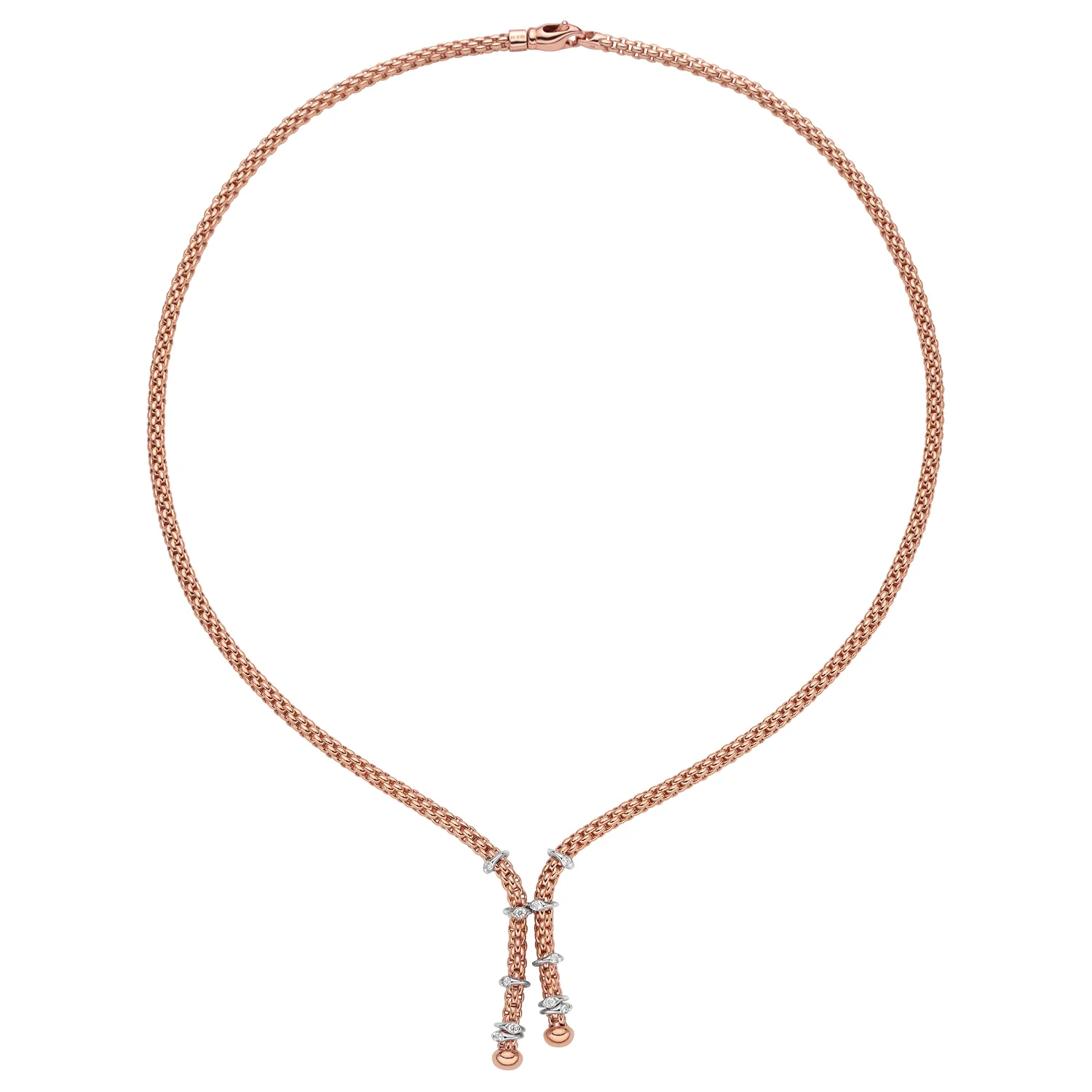 Fope PRIMA 18K Gold Diamond Lariat Necklace (0.14 CTW) - Image 3