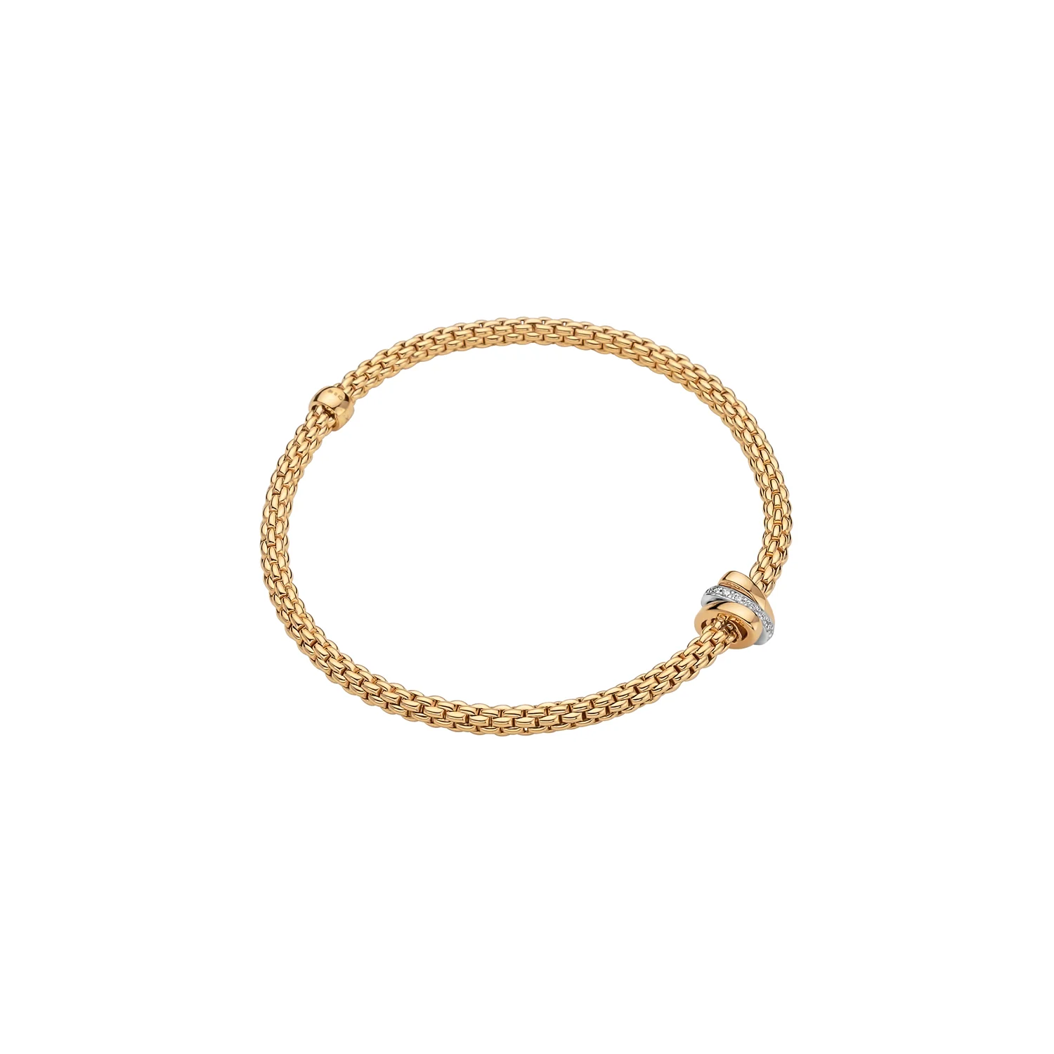 Fope PRIMA 18K Gold & Diamond Rondel Bracelet (0.10CTW)