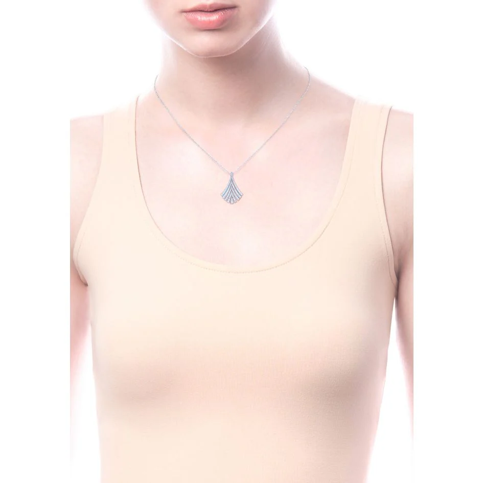 Gabriel Art Moderne Collection White Gold Diamond Pendant Necklace (0.63 CTW) - Image 3