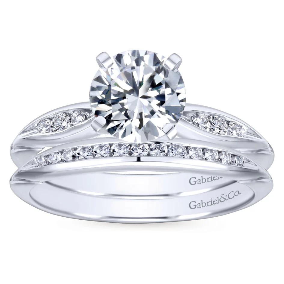 Gabriel Bridal Collection White Gold Straight Engagement Ring (0.1 ctw) - Image 4