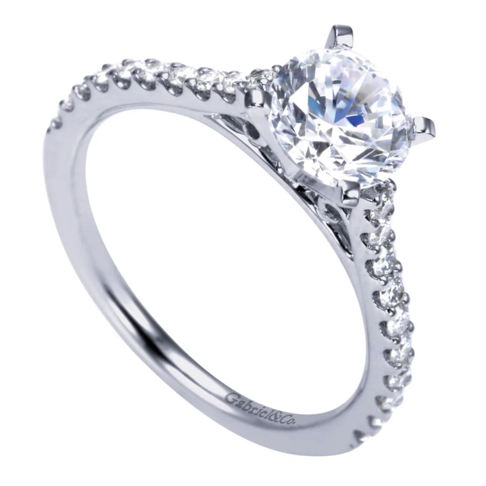 Gabriel Bridal Collection White Gold Straight Engagement Ring (0.3 ctw) - Image 3