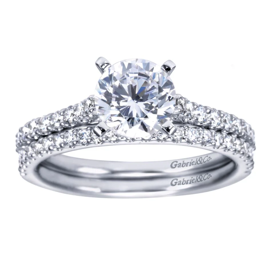 Gabriel Bridal Collection White Gold Straight Engagement Ring (0.3 ctw) - Image 4